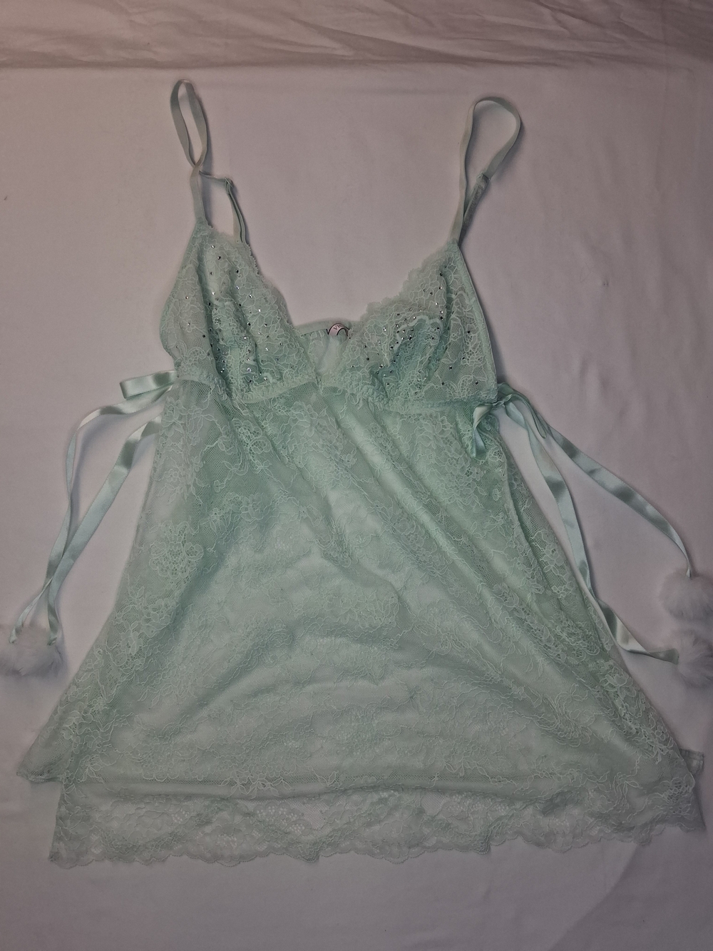 Victoria's Secret Mint Lace Satin-Trim Camisole